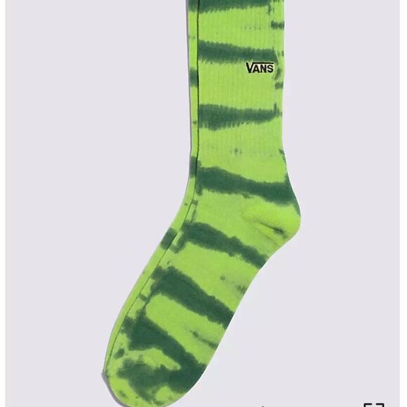 VANS UNISEX SOCKS IN CREW HEIGHT LIME GREEN IN COLOR EMBROIDERED VANS LOGO - Picture 1 of 4